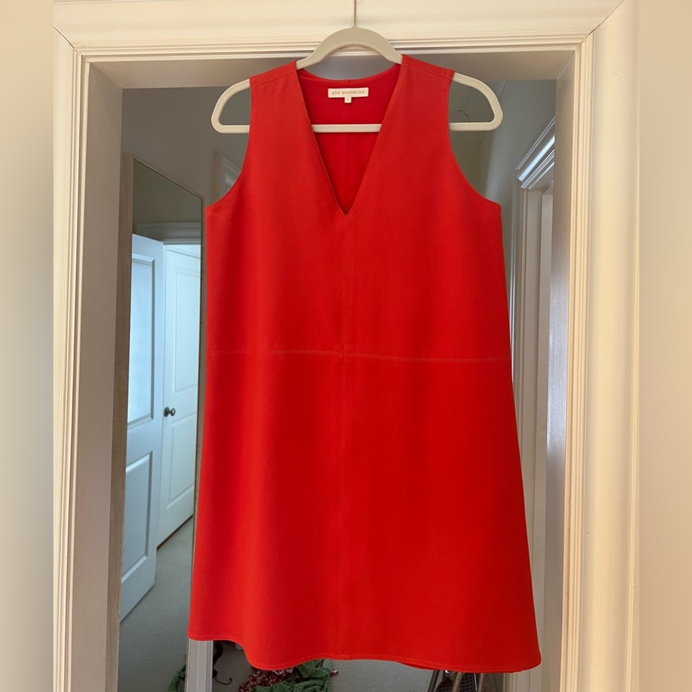 Ann Mashburn vneck sleeveless dress-good used condition and freshly dry cleaned!